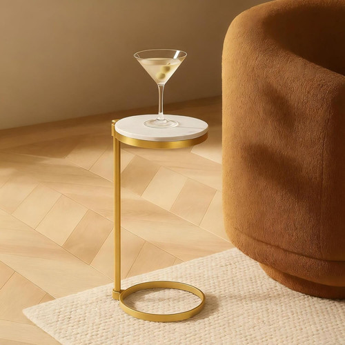 Tavolino marmo oro metallo - oro,